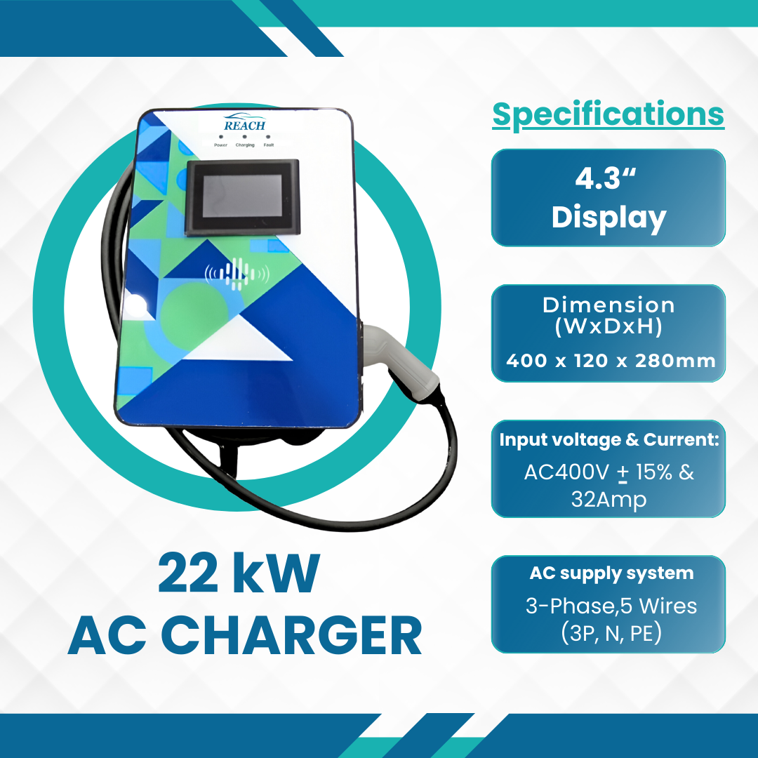 REACH 22 kW Type-2 AC EV Charger - Image 2